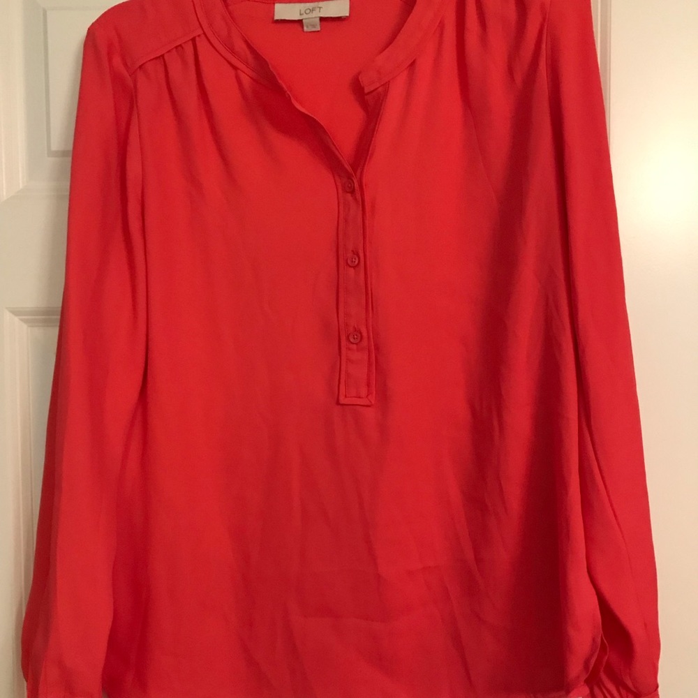 Red/pink Henley Blouse